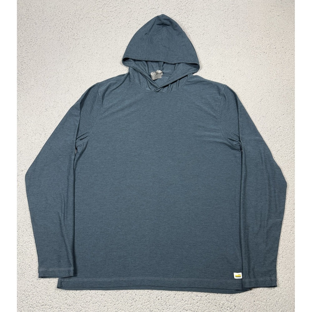 Vuori Strato Tech Hoodie Mens L Blue Lightweight Jersey Pullover Stretch V1019